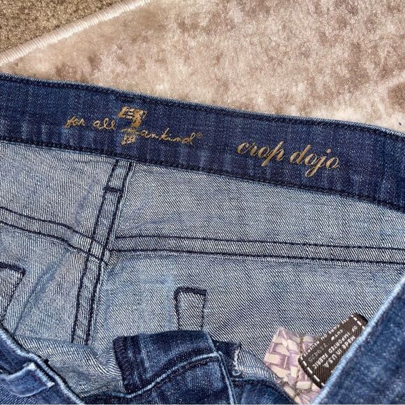 7 for all Man kind cropped Dojo jeans SZ 28" waist - Picture 6 of 10